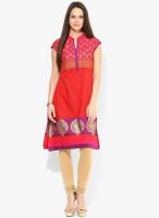 Rangmanch By Pantaloons Red Printed Kurtas