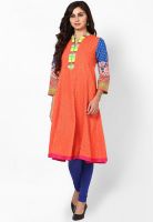 Rangriti Orange Printed Kurtas