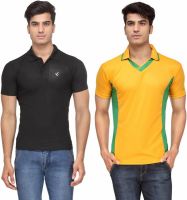 Rico Sordi Solid Men's Polo Neck Multicolor T-Shirt(Pack of 2)