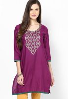 Riya Purple Embroidered Kurtas