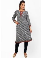 Salwar Studio Black Printed Kurtas