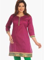 Salwar Studio Magenta Solid Kurtis