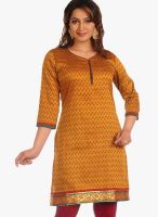 Salwar Studio Mustard Yellow Printed Kurtis