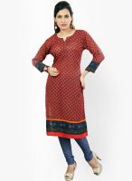 Salwar Studio Orange Printed Kurtis
