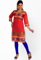 Salwar Studio Red Printed Kurtis