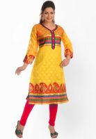 Salwar Studio Yellow Printed Kurtis