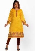 Salwar Studio Yellow Printed Kurtis