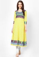 Sangria Yellow Printed Kurtis