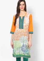 Shree Orange Printed Kurtis