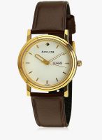 Sonata Nd1141Yl10 Brown/White Analog Watch