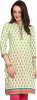 Span Casual Printed Women's Kurti(White)