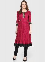 Span Fuchsia Printed Kurtis