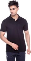 Sport Sun Solid Men's Polo Neck Black T-Shirt