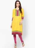 Sringam Yellow Printed Kurta