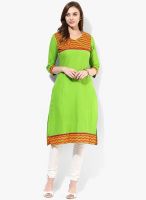 Stylet Green Printed Kurti