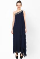 Taurus Blue Colored Embellished Maxi Dress