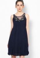 Taurus Blue Colored Embroidered Shift Dress