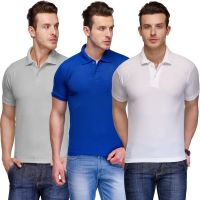 Teesort Solid Men's Polo Neck Multicolor T-Shirt(Pack of 3)