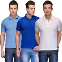 Teesort Solid Men's Polo Neck Multicolor T-Shirt(Pack of 3)