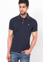 United Colors of Benetton Navy Blue Solid Polo T-Shirt