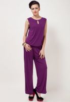 United Colors of Benetton Purple Jumpsuit With Panel At Back