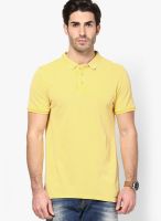 United Colors of Benetton Yellow Solid Polo T-Shirts
