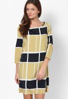 Vero Moda Beige Colored Checked Skater Dress