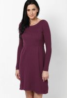 Vero Moda Purple Colored Printed Shift Dress Vero Moda Purple Colored Printed Shift Dress