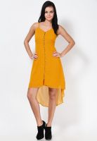 Vero Moda Sleeve Less Yellow Casual Dress
