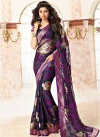 Vishal Purple Embroidered Saree