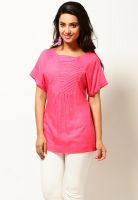 W Pink Solid Kurtis