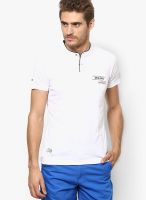 Wilkins & Tuscany White Printed Henley T-Shirts