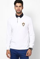 Wilkins & Tuscany White Solid Polo T-Shirts