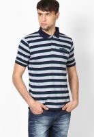 Wrangler Grey Melange Striped Polo T-Shirts