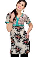 Yepme Beige Printed Kurtis