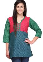 Yepme Green Printed Kurtis