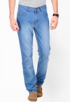 Yepme Washed Light Blue Regular Fit Jeans