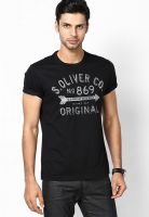 s.Oliver Black Round Neck T-Shirt