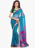 Aesha Blue Color Printed Saree