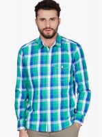 American Swan Men's Checkered Casual Green Shirt