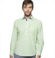American Swan Men's Printed Casual Green Shirt