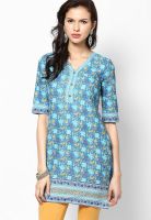 Aurelia Blue Printed Kurtis