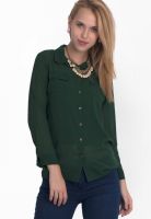 Belle Fille Green Solid Shirt