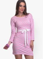 Belle Fille Pink Colored Solid Bodycon Dress