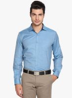 Black Coffee Aqua Blue Slim Fit Formal Shirt