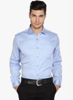 Black Coffee Light Blue Slim Fit Formal Shirt