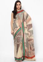 Bunkar Supernet Cotton Banarasi Fancy Beige Saree