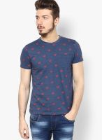 DC Comics Navy Blue Printed Round Neck T-Shirts