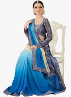 Desi Look Blue Printed Saree