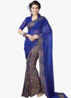 Desi Look Blue Printed Saree